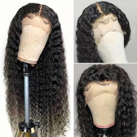 20” 180% Density Natural Black Kinky Curly 13x4 Lace Frontal Brazilian Hair Wig - Picture 9 of 10